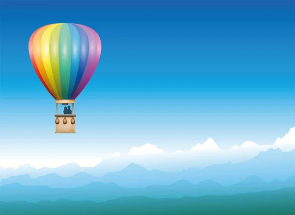 V zajetí balón Mountain Horizont — Stockový vektor