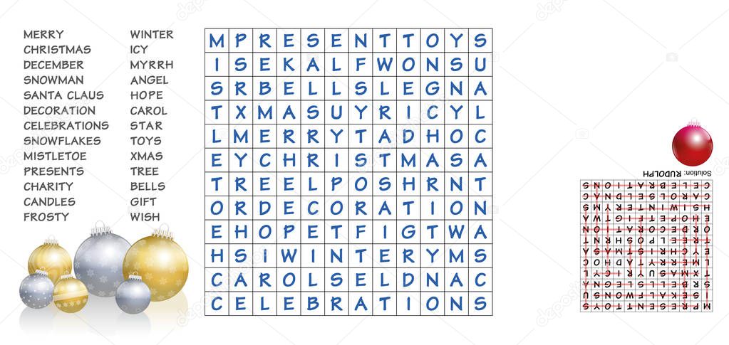 Christmas Words Search Puzzle