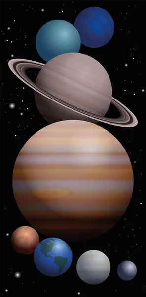 Кластер планет Сонячної системи — стоковий вектор