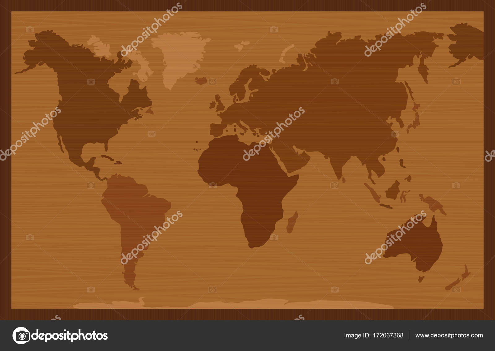 World Map Wooden Inlay Style — Stock Vector © Furian 172067368