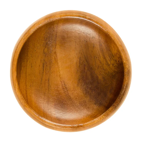 Empty wooden bowl over white — Stock Photo, Image