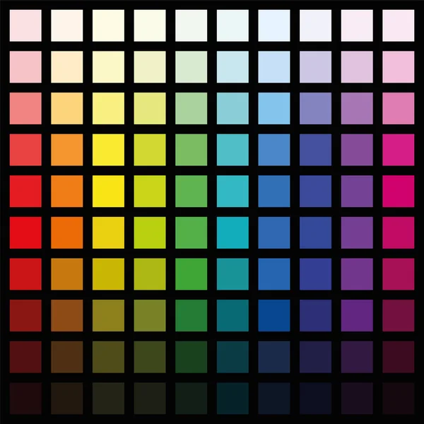 Cien colores diferentes Spectrum Fondo negro — Archivo Imágenes Vectoriales