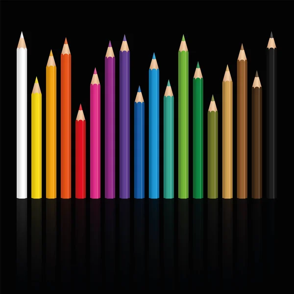 Crayons definir diferentes comprimentos —  Vetores de Stock