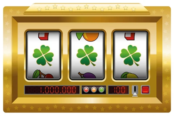 Glücksspielautomat Glück Klee gewinnen — Stockvektor