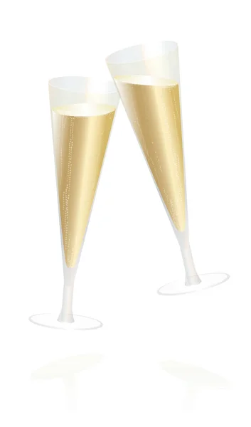 Champagne Glazen Toost — Stockvector