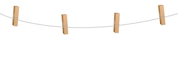 Верёвка для одежды "Четыре деревянных пегса" — стоковый вектор