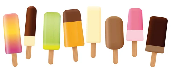 Colección Ice Lollys Dispuesto flojamente — Archivo Imágenes Vectoriales