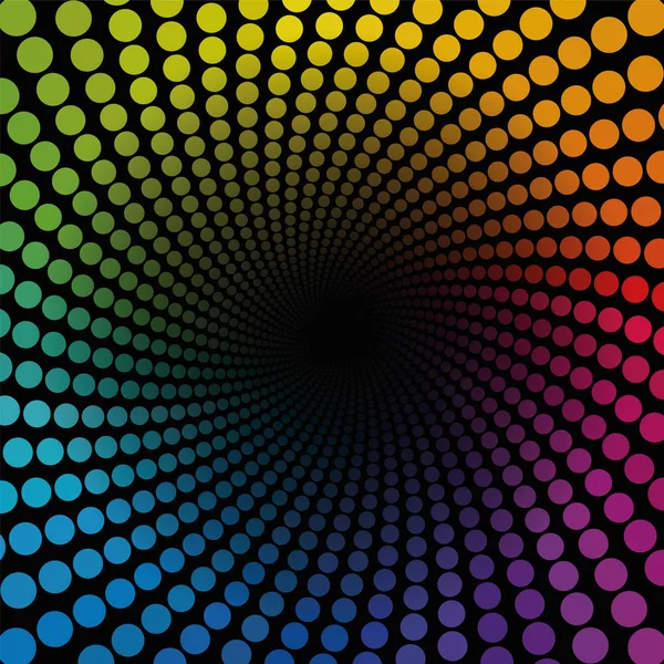Colorido espiral tubo pontos infinito — Vetor de Stock