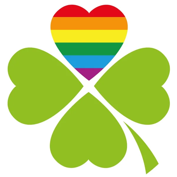 Gay Love Lucky Clover LGBT Symbol — Stock Vector