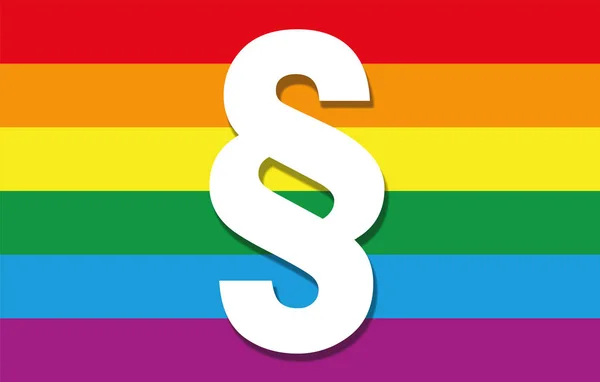 LGBT Paragrafo Segno Gay Pride Flag — Vettoriale Stock