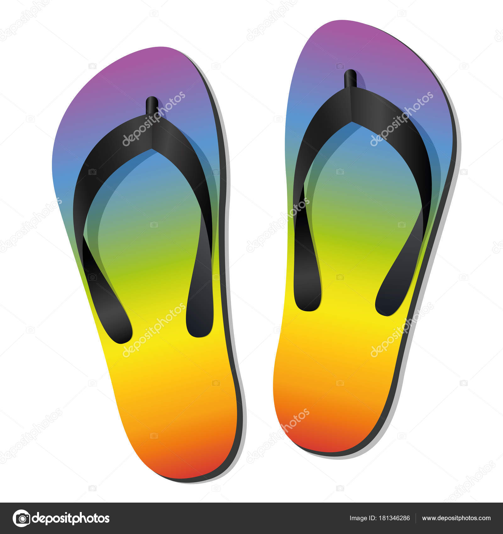 colored flip flops