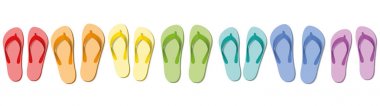 Flip flop renkli Set yedi sandalet