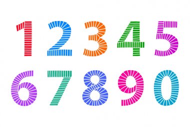 Çok el yapımı çekilen numaralar hatları üzerinde beyaz renkli