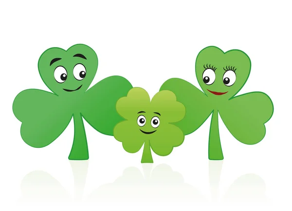 Gelukkig kind Clover Leaf familie Trio — Stockvector