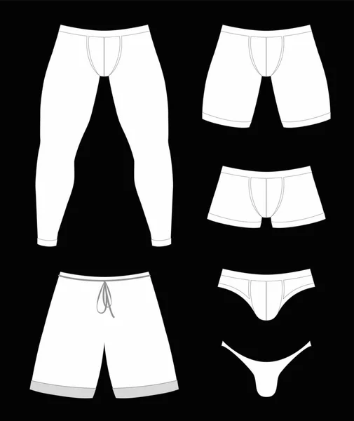 Pantalones Calzoncillos Pantalones cortos Set de tangas — Archivo Imágenes Vectoriales