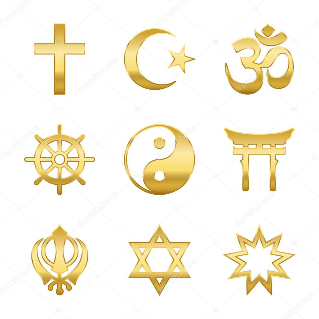 Golden Religious Symbols