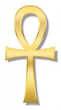 Ankh Egyptian Hieroglyphic Golden Symbol clipart
