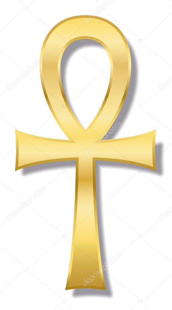 Ankh Egyptian Hieroglyphic Golden Symbol