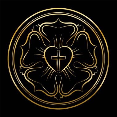 Martin Luther Rose Golden tarzı siyah arka plan