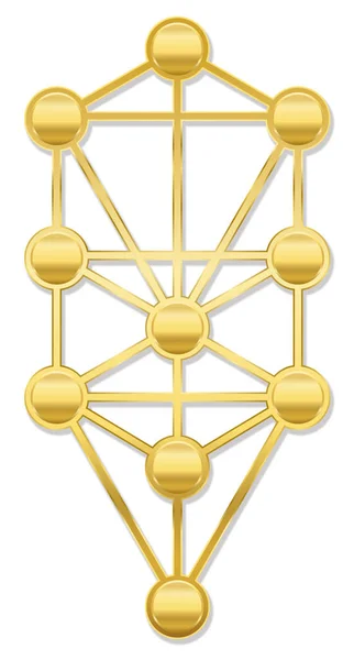 Árvore da Vida Símbolo da Cabala Dourada —  Vetores de Stock