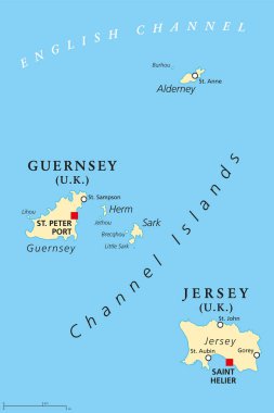 Guernsey ve Jersey, Kanal Adaları, siyasi harita