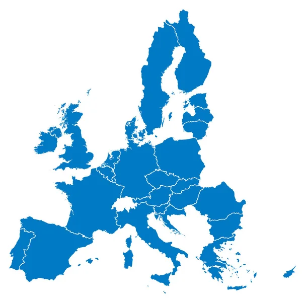 Países de la Unión Europea, aislados sobre fondo blanco — Archivo Imágenes Vectoriales