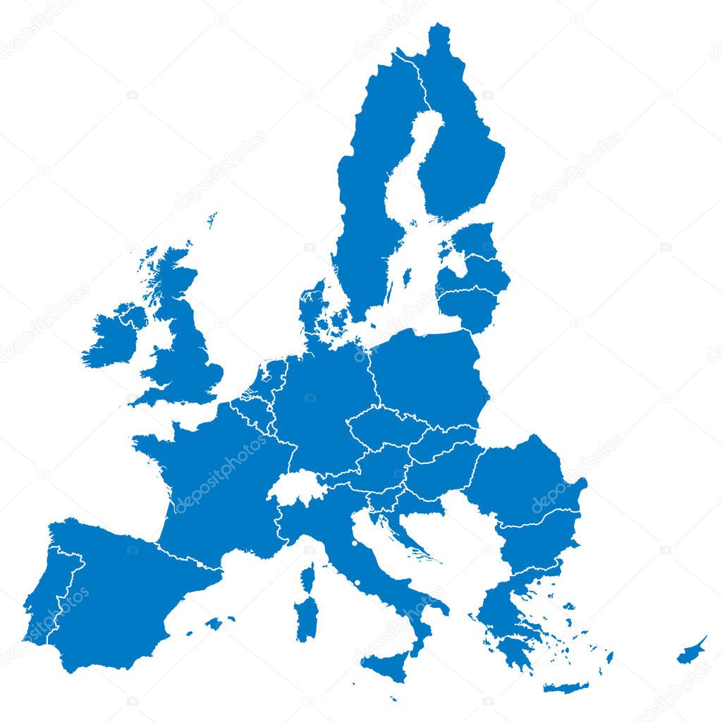 European Union countries, isolated on white background