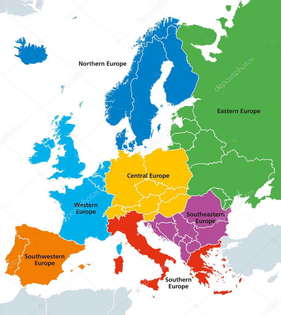 Fotos: mapas de europa | Regiones de Europa, mapa político ...