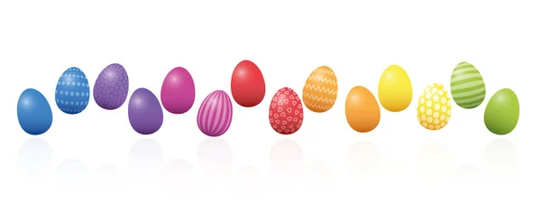 复活节彩蛋五颜六色的线松散安排 — 图库矢量图片
