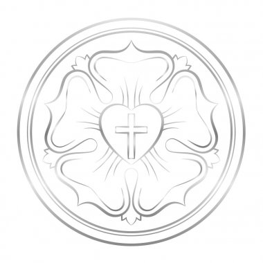 Luther Symbol gümüş Rose
