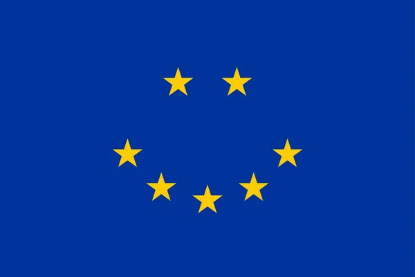 Cara feliz hecha, de la bandera de la Unión Europea — Vector de stock