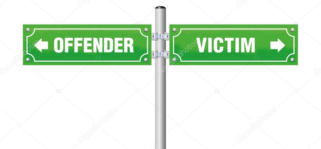 Offender Victim Street Sign