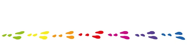 Velikonoční zajíček stopy duha barevné stopy — Stockový vektor