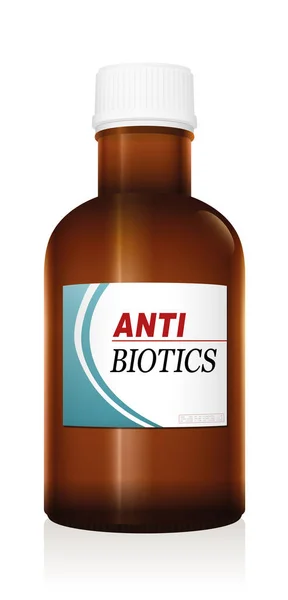 Antibiotika medicin flaska injektionsflaska — Stock vektor