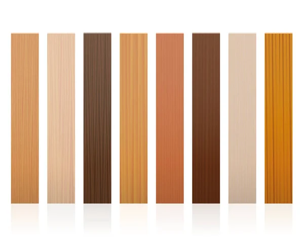 Lajes de madeira diferentes cores texturas — Vetor de Stock