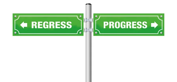Знак Regress Progress Street — стоковый вектор