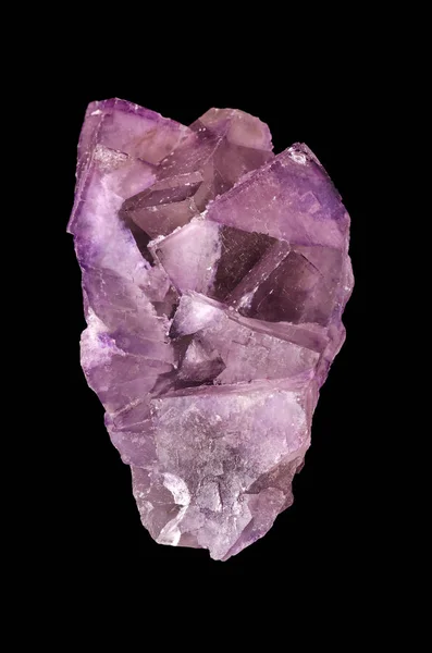 Fluorite crystal cluster from above over black