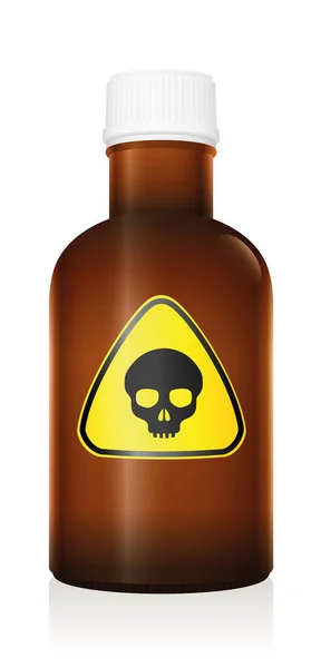 Gefahrensymbol Giftflasche — Stockvektor