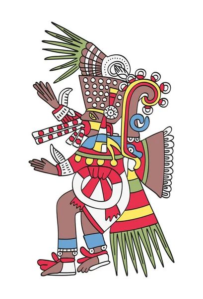 阿兹特克神 Tezcatlipoca, 吸烟镜 — 图库矢量图片