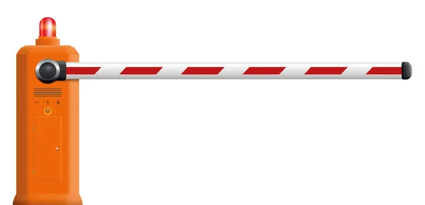 Cancello Barriera Con Barra Chiusa Spia Rossa Illustrazione Tecnica Vettoriale — Vettoriale Stock