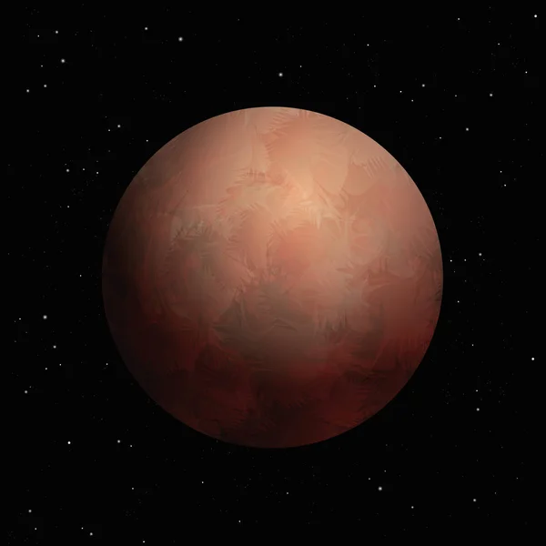 Mars Artistieke Vectorillustratie Van Rode Mars Sterrenhemel Achtergrond — Stockvector