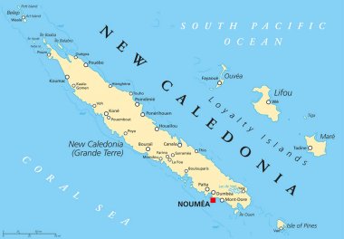 New Caledonia political map clipart