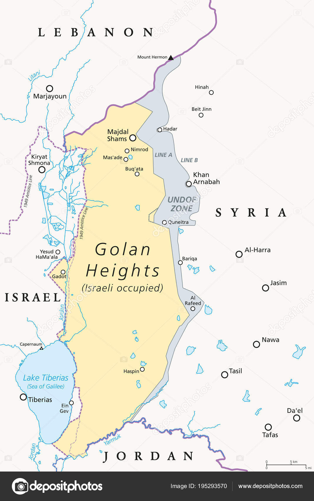 golanské výšiny mapa Politická mapa oblasti Golanské výšiny — Stock Vektor © Furian  golanské výšiny mapa