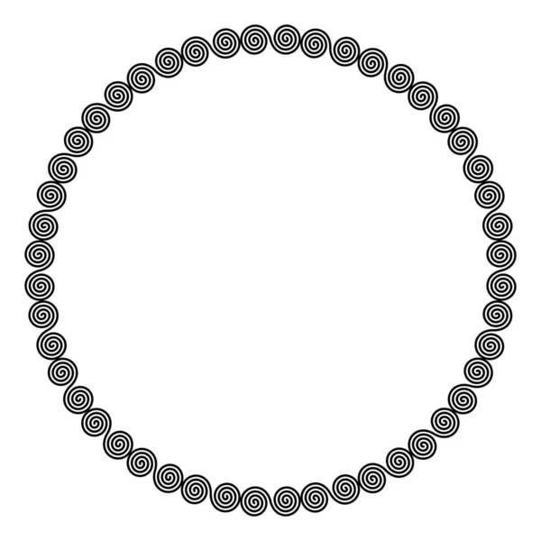 Cirkelvormig frame van lineaire dubbele spiralen — Stockvector