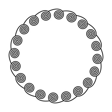 Dairesel çerçeve içerideki spiraller tarafından yapılır