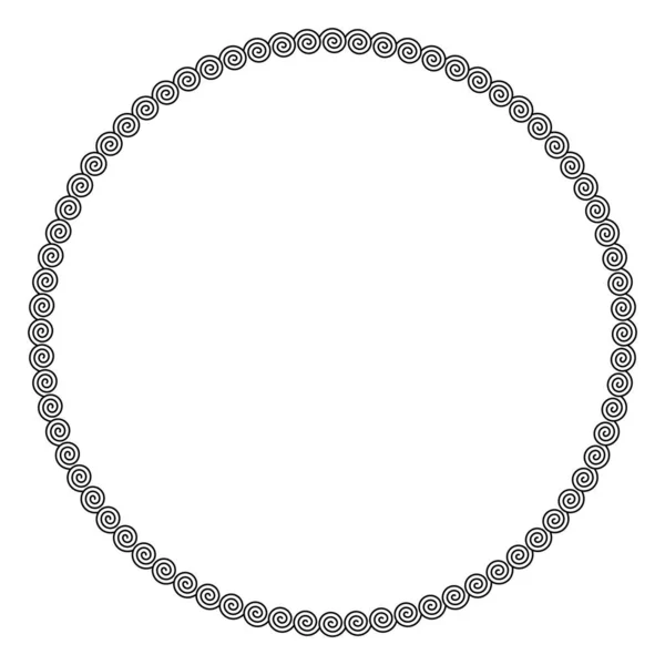 Kreisrahmen aus linearen Spiralen — Stockvektor