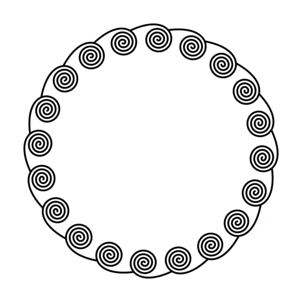 Kreisrahmen aus Spiralen im Inneren — Stockvektor