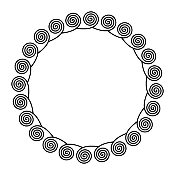 Marco de círculo hecho por espirales en el exterior — Vector de stock