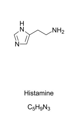 Histamine molecule, skeletal formula clipart