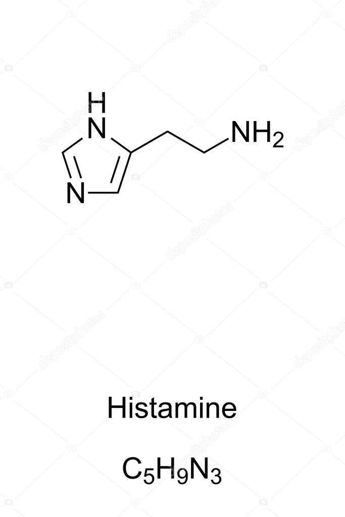 Histamine molecule, skeletal formula